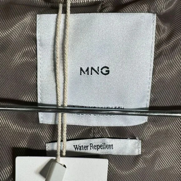 NEW MNG Mango Tie Waist Open Front Trench Coat Water Resistant Women’s XS - Picture 5 of 7